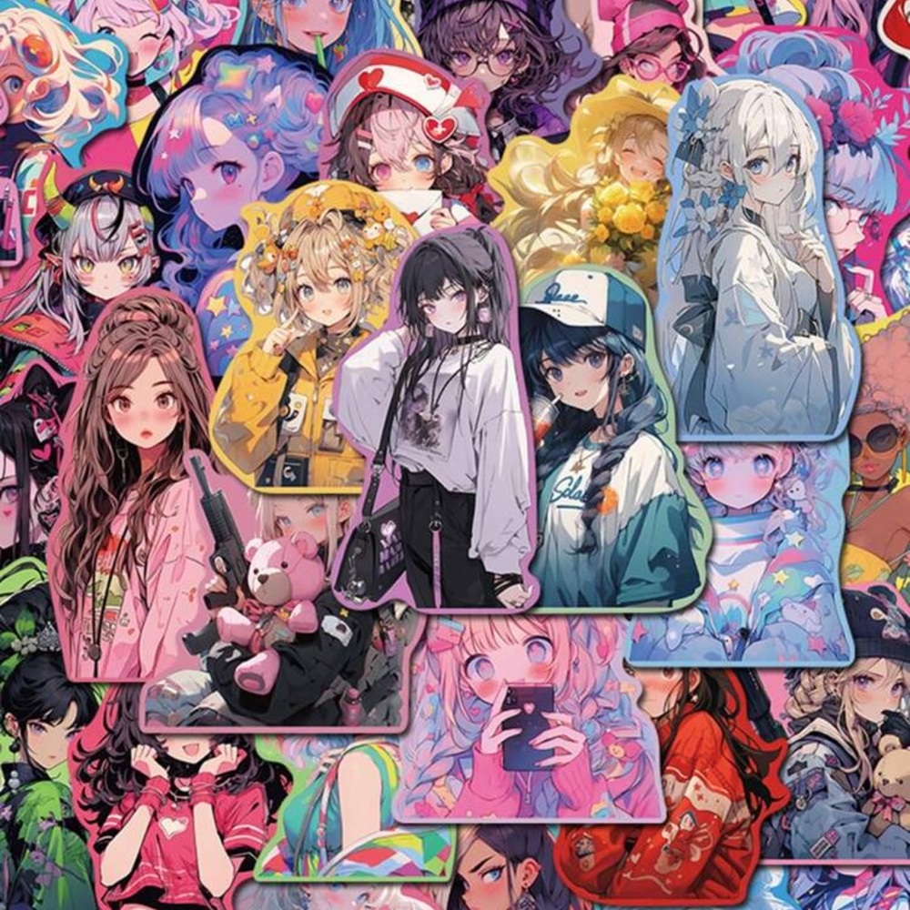 50pcs Sweet Girl Exquisite Cartoon Cute Graffiti Stickers Creative DIY Handbook